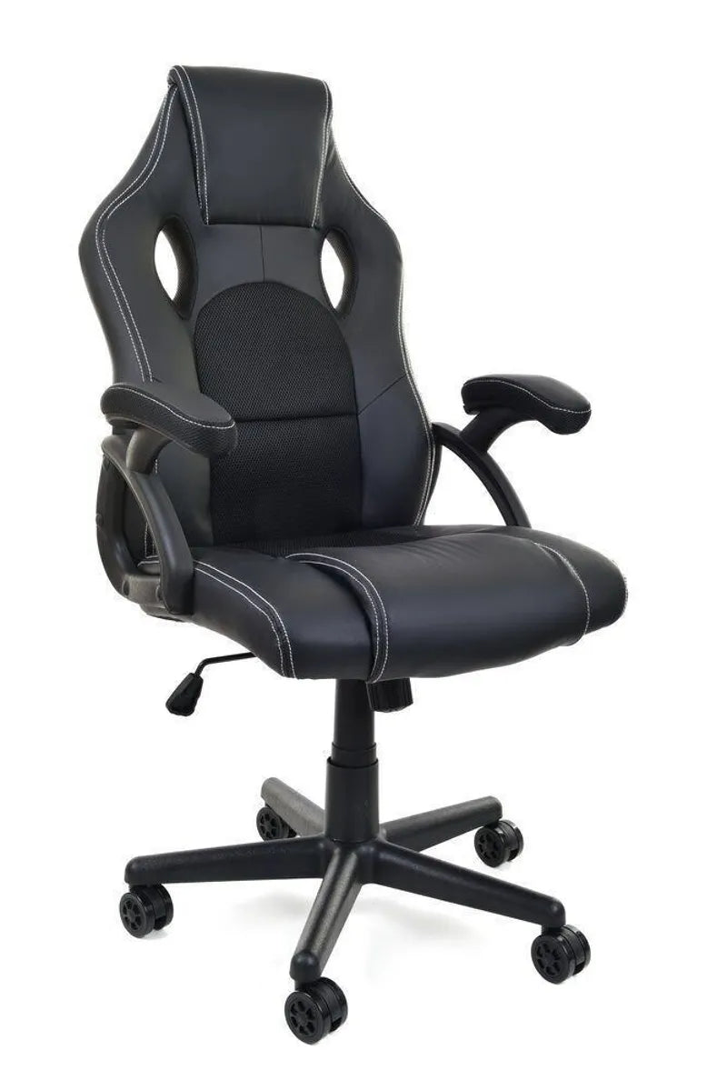 Chaise de jeu - Chaise de bureau - Racer PRO - Cuir ECO - noir