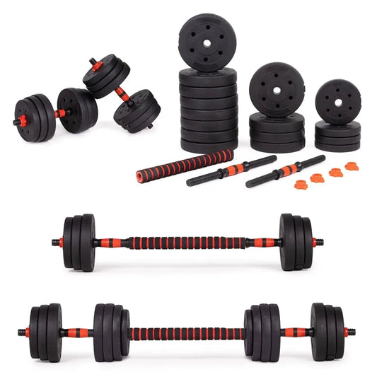 Haltères réglables - 40 kg - 16 poids - ensemble d'haltères et barre