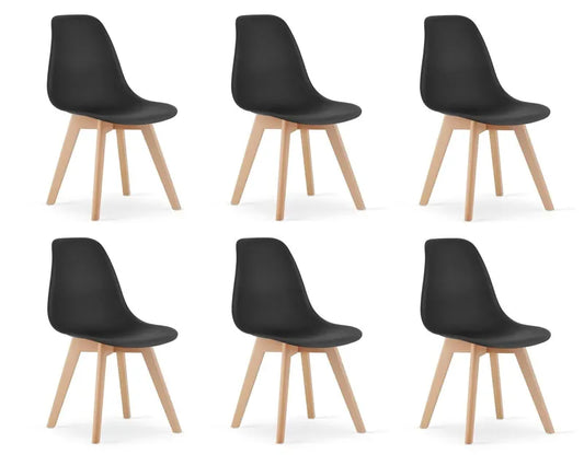 Chaises de salle à manger KITO - lot de 6 chaises de table à manger - noir