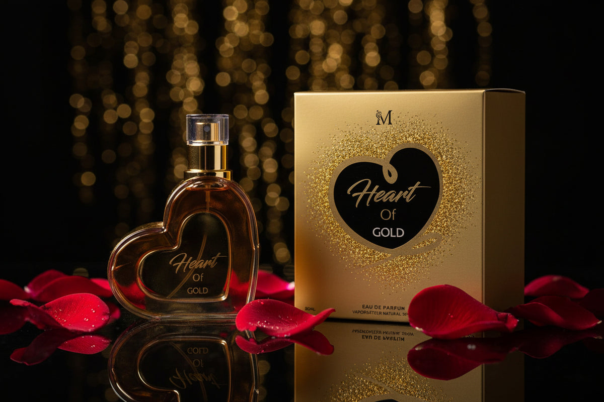 Eau de Parfum "Heart of Gold" pour Femme (100ml) – Un Cœur Solaire, Lumineux et Envoûtant
