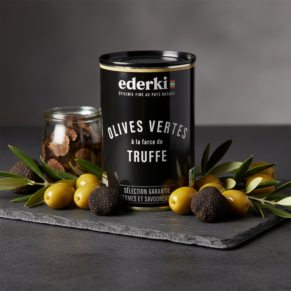 Olives vertes à la farce de truffe