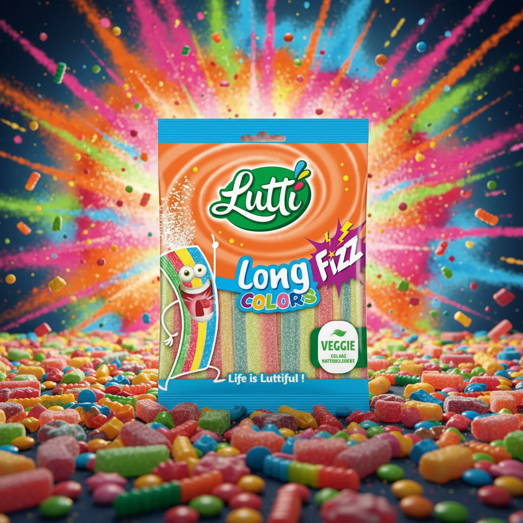 Long Fizz Color 100g – Bonbons Acides Colorés
