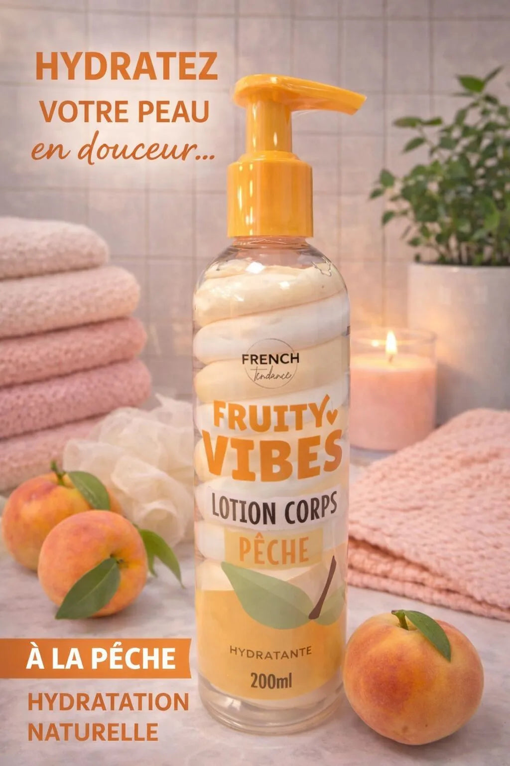 Lotion Corps Hydratante – Pêche – 200 ml
