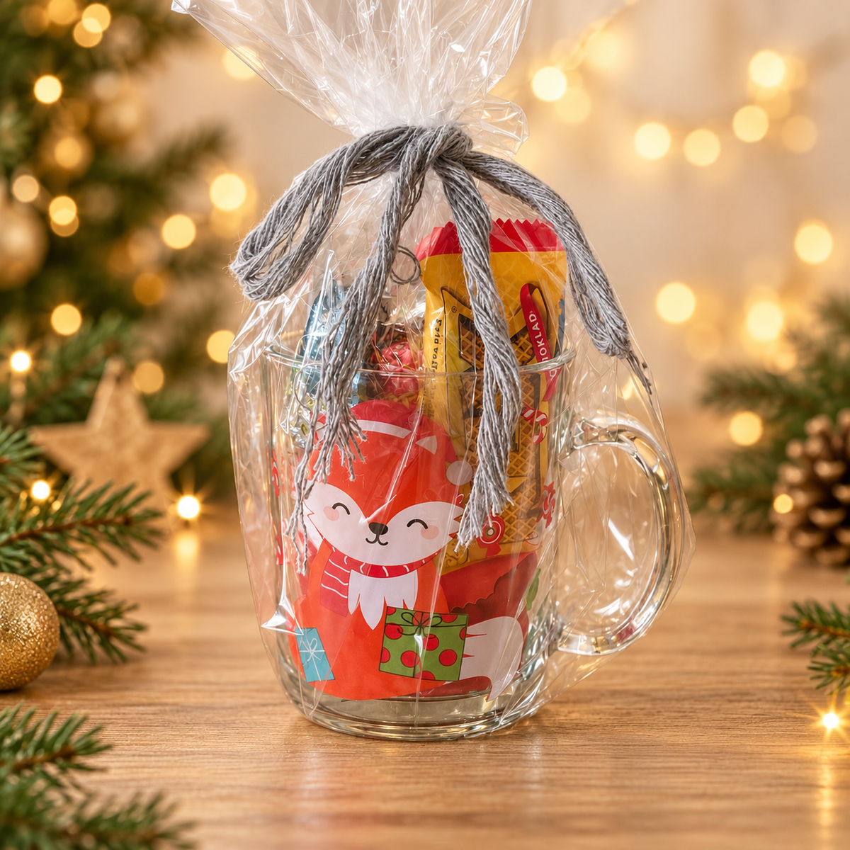 🎀 Tasse RENARD de Noël garnie