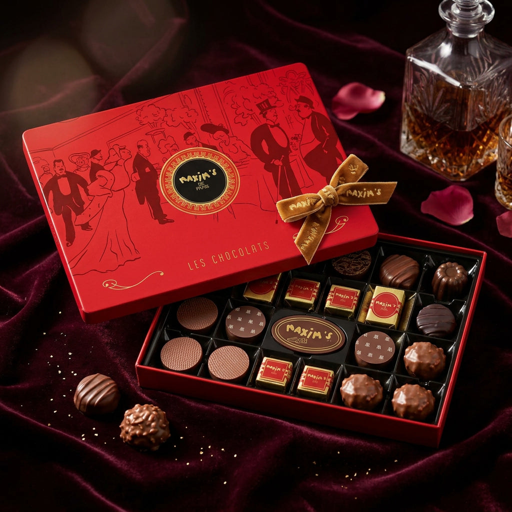 Boîte métal assortiment 22 chocolats | Maxim's de Paris
