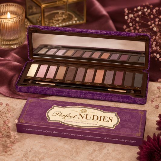 Palette d'ombres à paupières vegan Perfect nudies touch of plum VIVA LA DIVA - 12 couleurs;