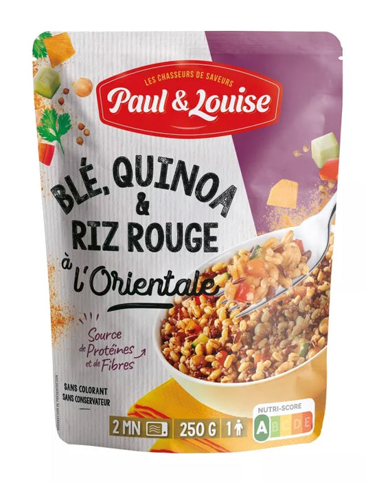 Blé, Quinoa & riz rouge à l’orientale (250g)