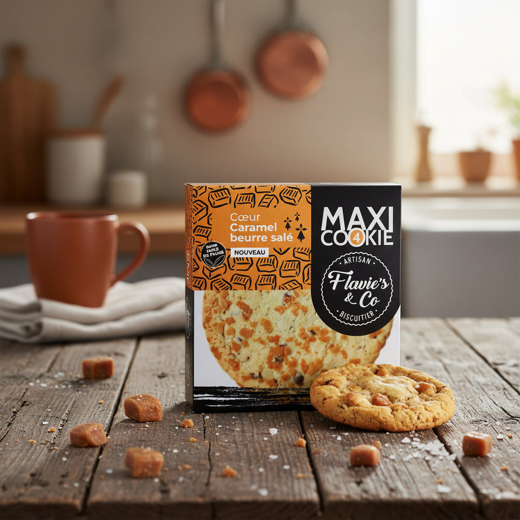 Maxi Cookie Coeur Caramel au Beurre Salé