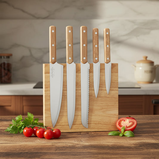 Set de 5 couteaux et support magnétique MEC136