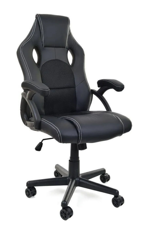 Chaise de jeu - Chaise de bureau - Racer PRO - Cuir ECO - noir
