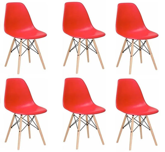 OSAKA - Chaise de salle à manger - rouge - lot de 6 chaises de table à manger