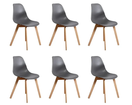 Chaises de salle à manger KITO - lot de 6 chaises de table à manger - gris