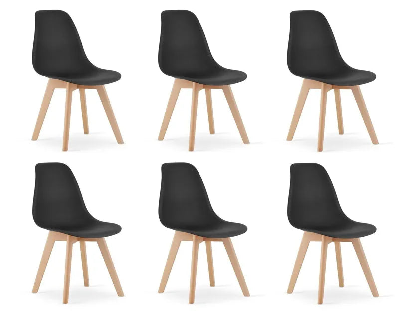 Chaises de salle à manger KITO - lot de 6 chaises de table à manger - noir