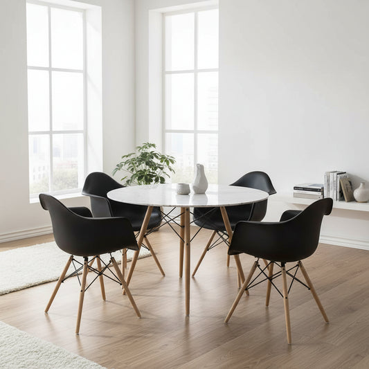 ARIANA - Chaises de salle à manger avec accoudoirs - noir - lot de 4