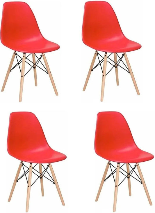 OSAKA - Chaise de salle à manger - rouge - lot de 4 chaises de table à manger