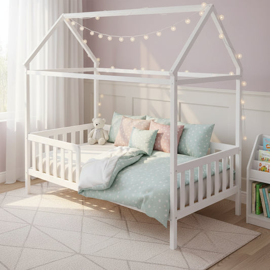 Lit maison - Lit enfant avec clôture | 160 x 80 cm