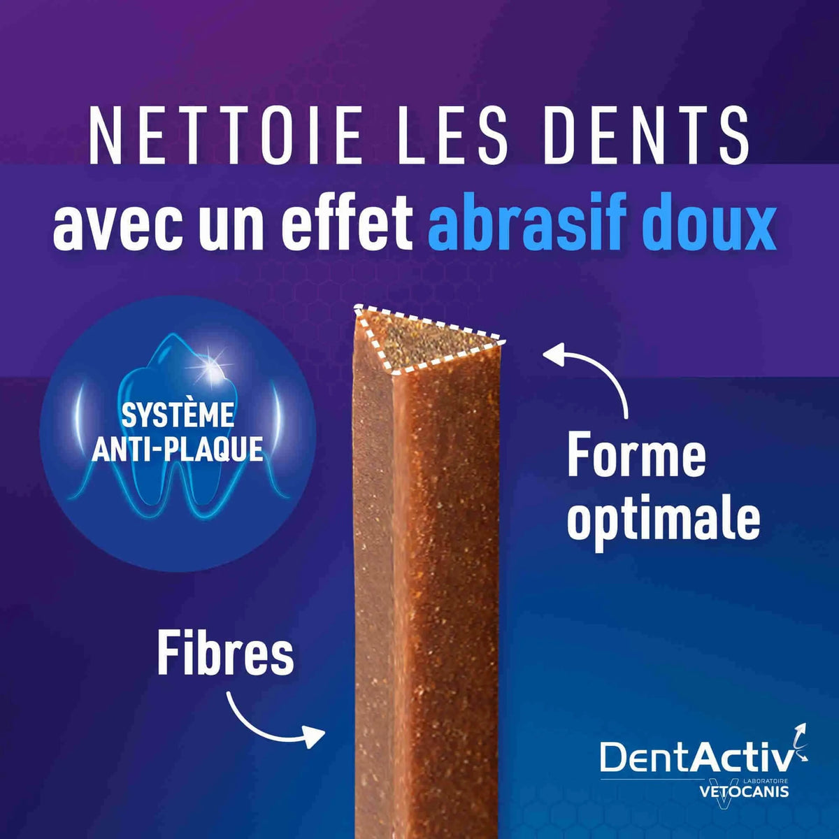 7 Batônnets DentActiv, Hygiène Bucco-Dentaire pour Chien 15kg + / Boeuf