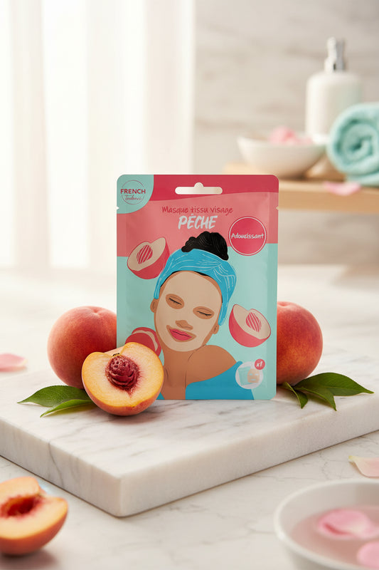 Masque Visage en tissus - Pêche