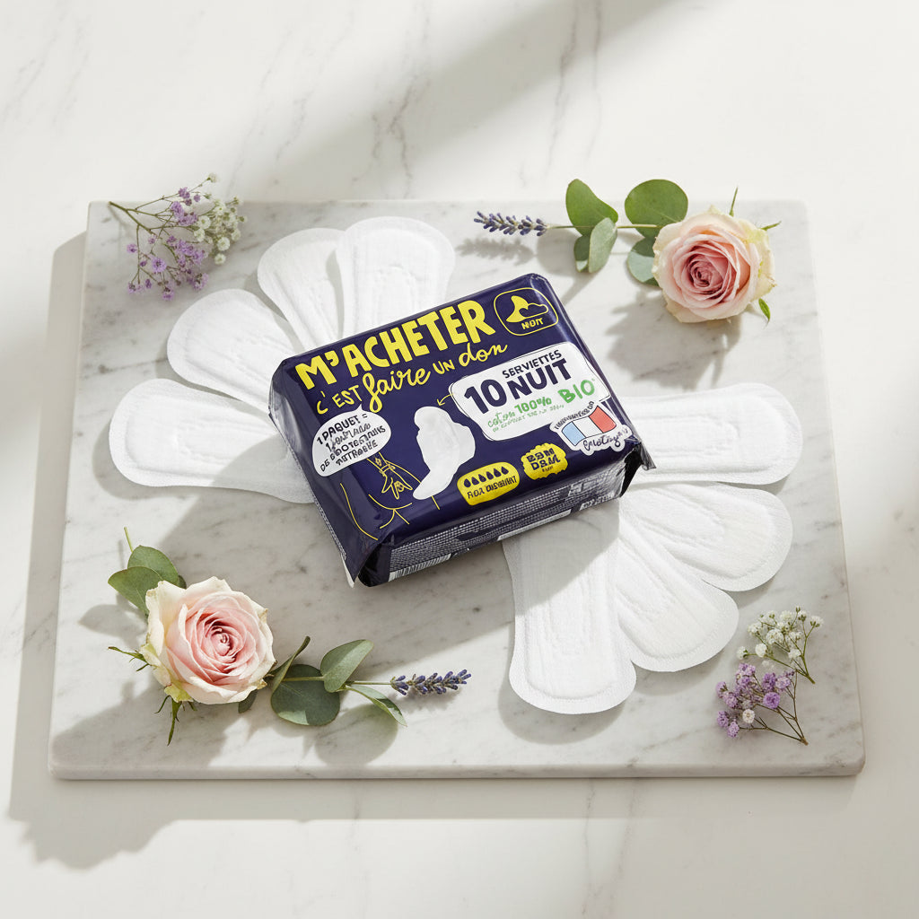 Serviette Nuit x10 Coton 100% Bio