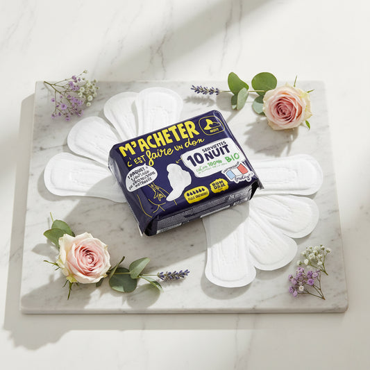 Serviette Nuit x10 Coton 100% Bio