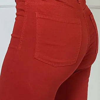 Slim taille haute Rouge