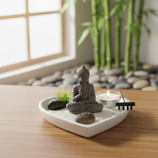 Jardin Zen Coeur 17 X 16,5 X 3 Cm