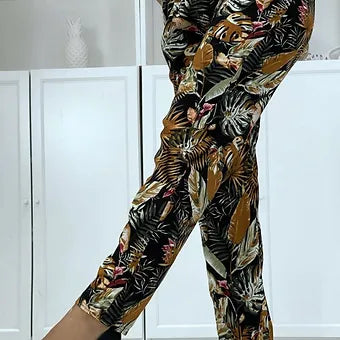 Pantalon fluide floral