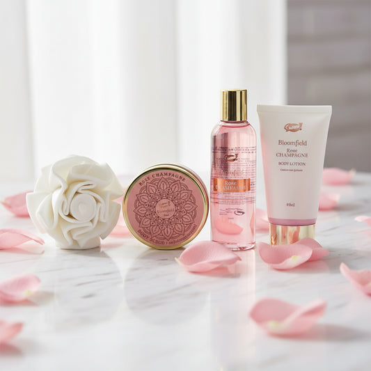 Coffret Beauté De Bain À La Rose Avec Son Éponge Eva