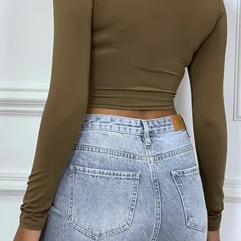 Crop top Kaki