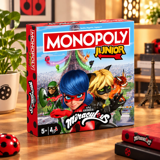 MONOPOLY JUNIOR MIRACULOUS - Jeu de Société Officiel - 5 ans +