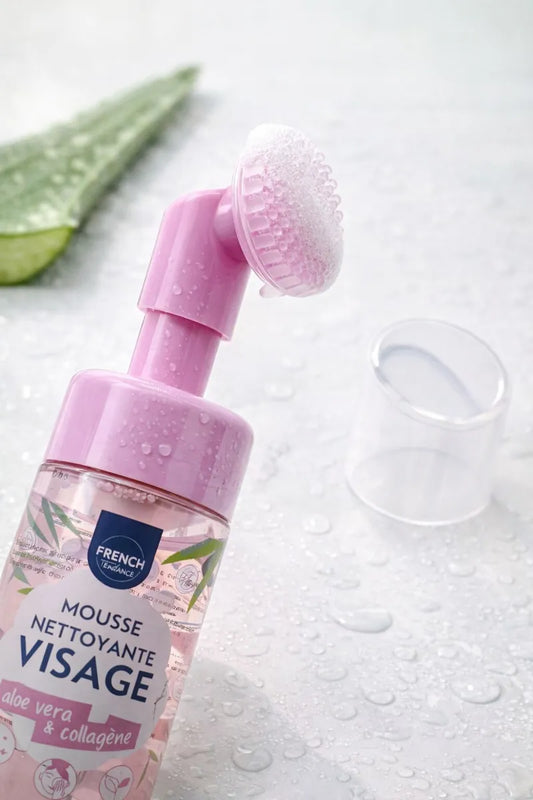 MOUSSE NETTOYANTE VISAGE – ALOE VERA + COLLAGÈNE – 200ML
