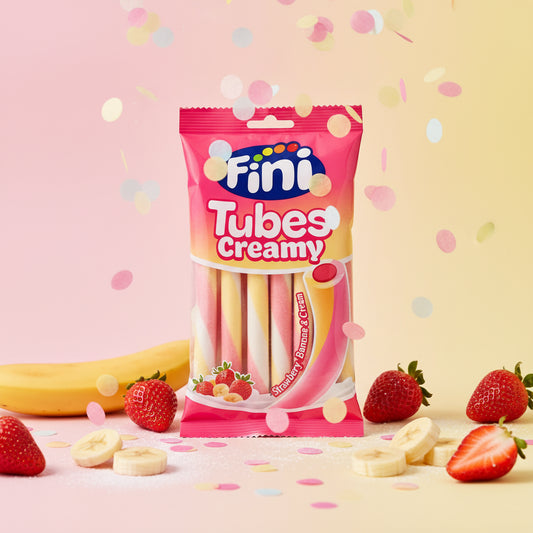 Bonbons Tubes Creamy Fraise Banane Halal Fini 80gr