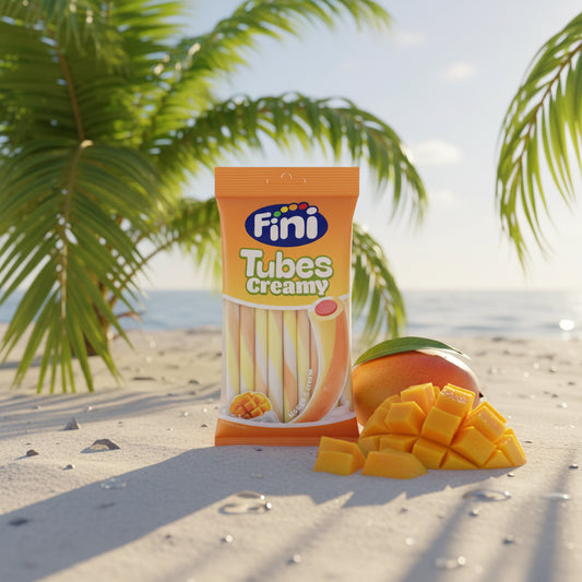Bonbons Tubes Creamy Mangue Halal Fini 80gr