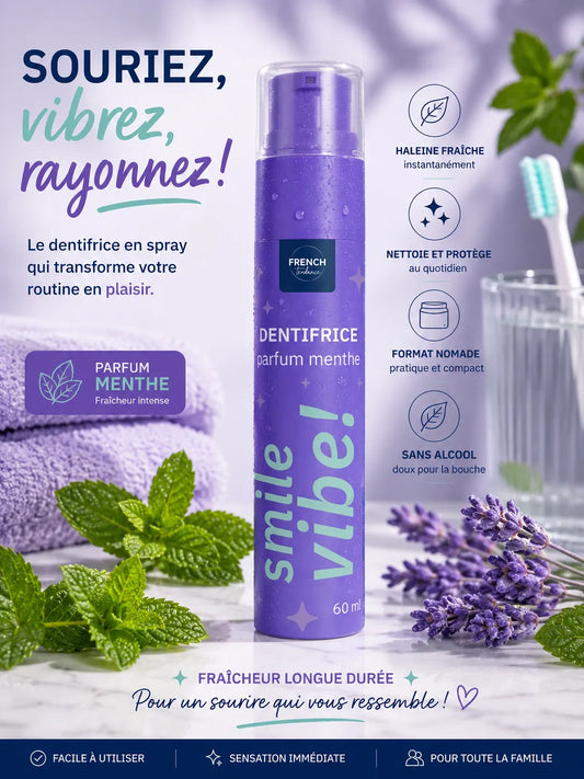 Dentifrice gourmand Smile Vibe! 60g en format pompe hygiénique, menthe