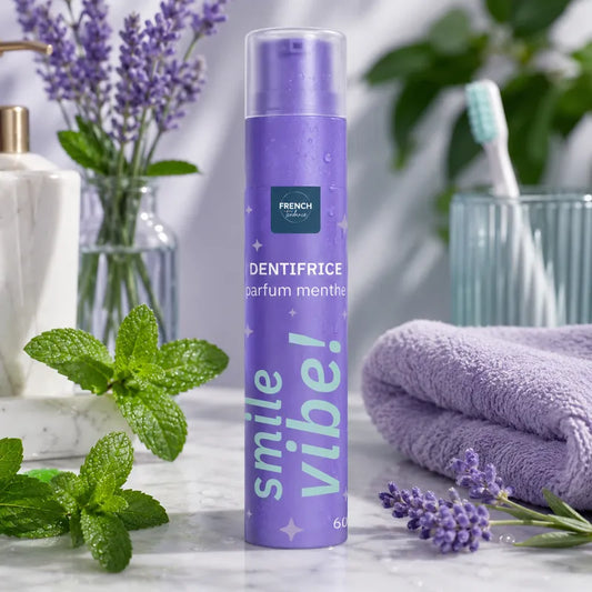 Dentifrice gourmand Smile Vibe! 60g en format pompe hygiénique, menthe