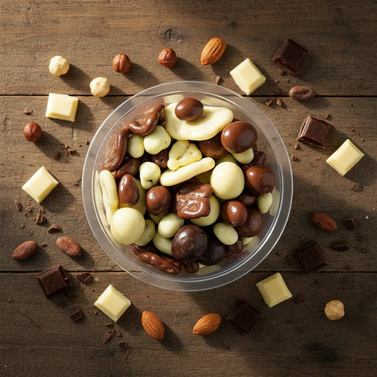 Chocomix! mélange noix et fruits secs chocolatés - barquette 200 g