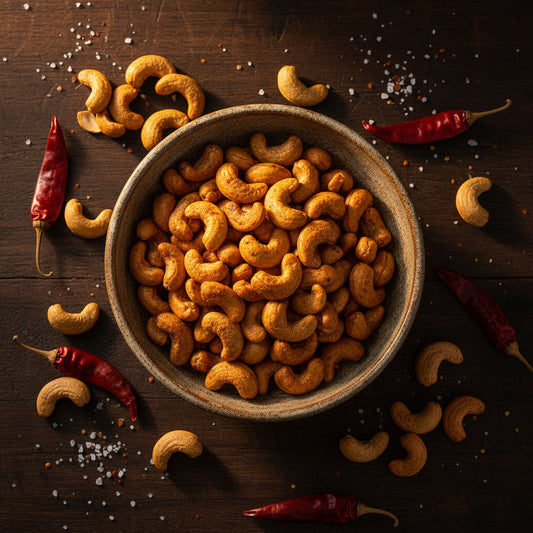 Noix de cajou torréfiées au piment - barquette de 150g