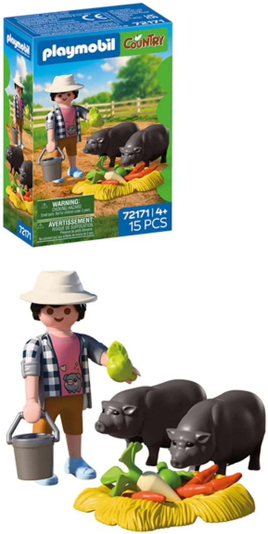 Playmobil 72171 - Agriculteur et Cochons Vietnamiens