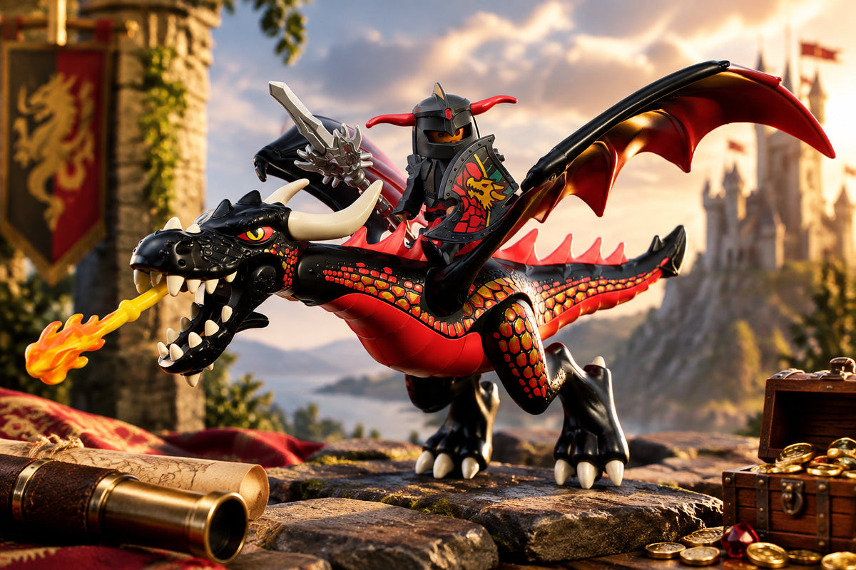 Playmobil 72114 - Dragon Noir et Chevalier