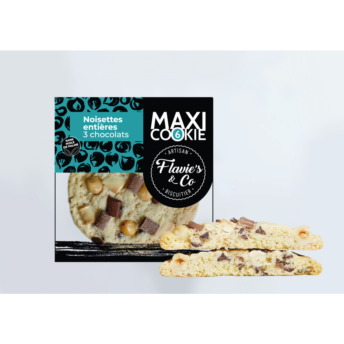 Maxi Cookie noisettes entières - 3 chocolats
