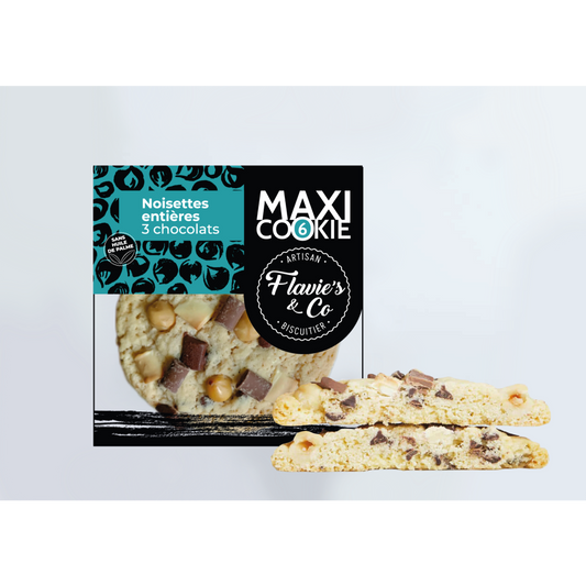 Maxi Cookie noisettes entières - 3 chocolats