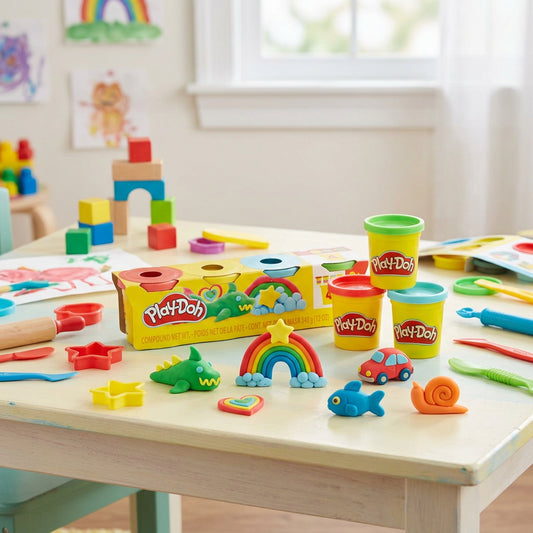 HASBRO - Pack de 4 pots de pâte à modeler couleur Playdoh