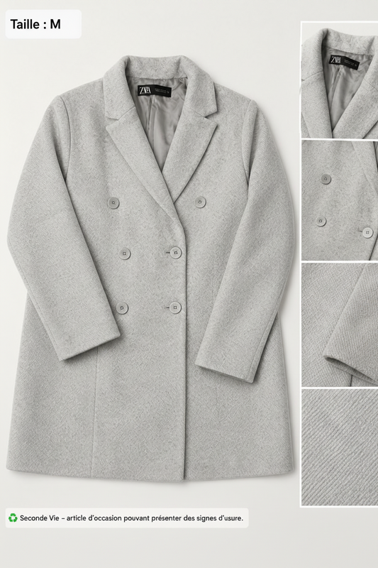 Manteau ZARA gris clair - Taille M