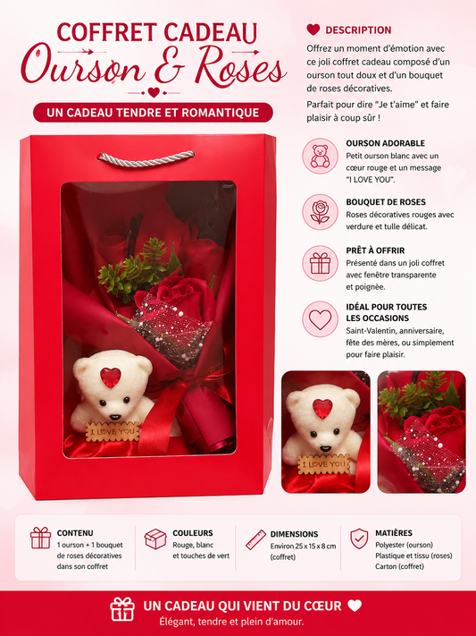 Coffret Ourson & Roses