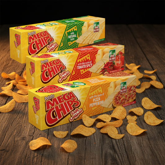 Mega chips - 3x50g - Nature / Spicy tomate / Pizza pepperoni