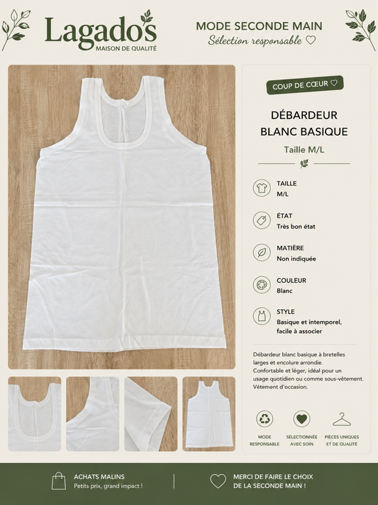 Débardeur blanc basique - Taille M
