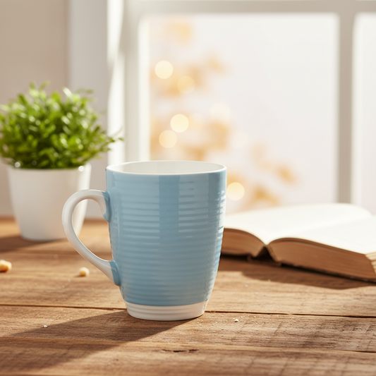 MUG rainuré bleu 22090014